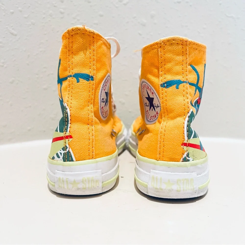 Converse Kids Custom Rare Unisex Hi Top Yellow Sneakers Size 12